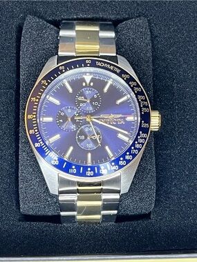 Invicta Men's Blue and Gold Two-Tone Chronograph Watch